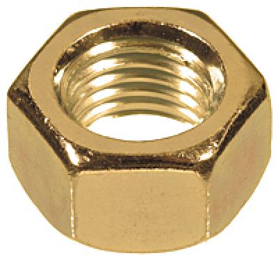 1/4-20 BRASS FINE THREAD HEX NUT